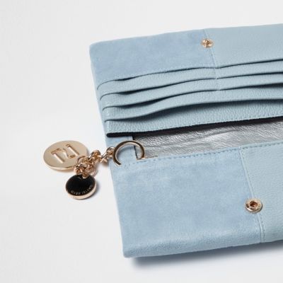 Pale blue soft foldover purse